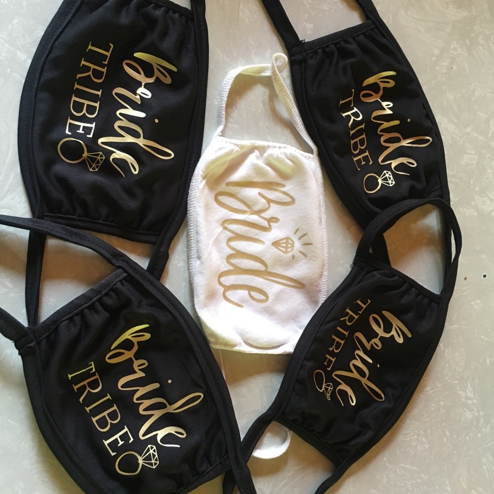 Bride and bridesmaid face mask